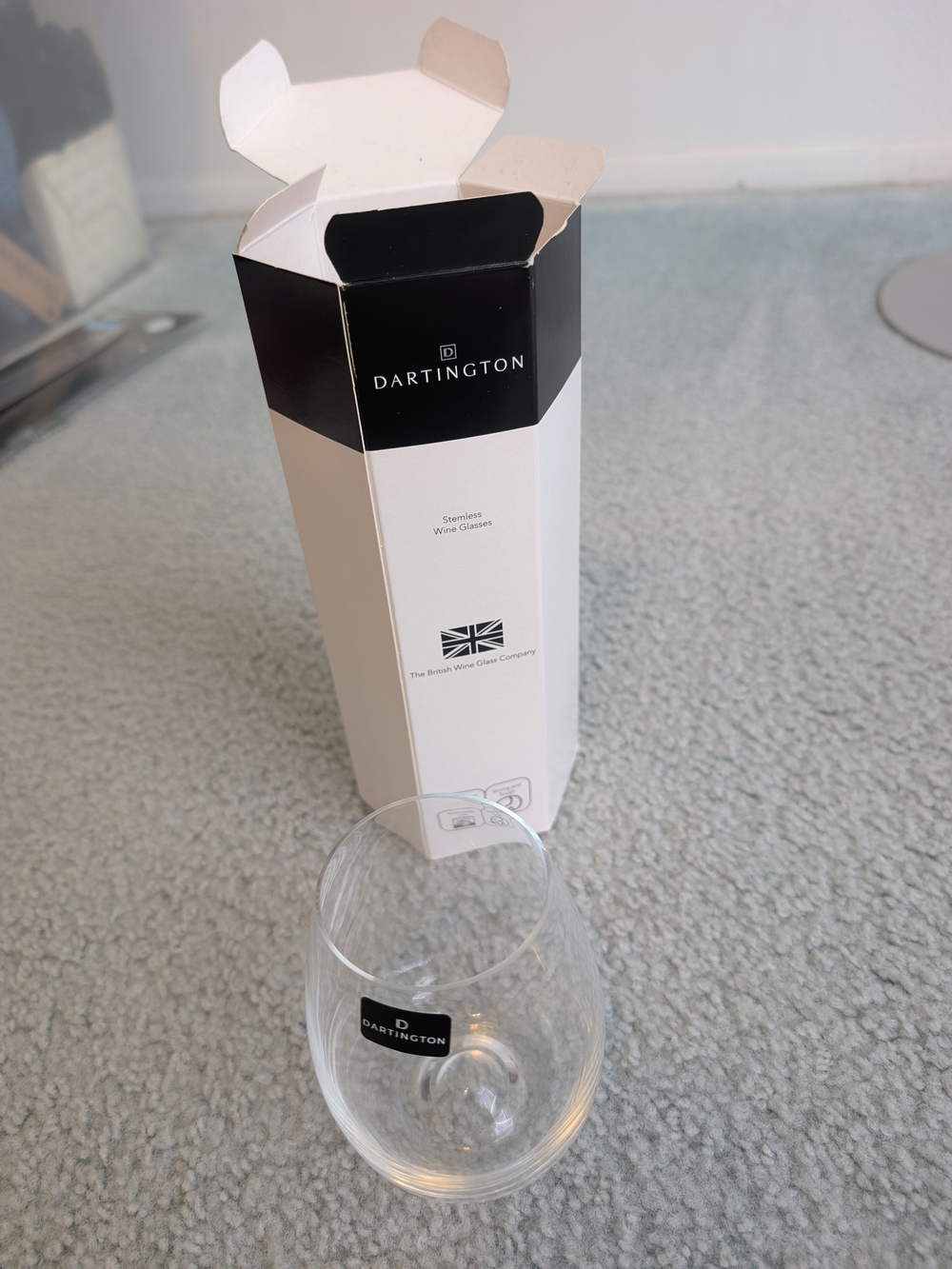 NWT Two Dartington Clear Stemless Wine Glasses